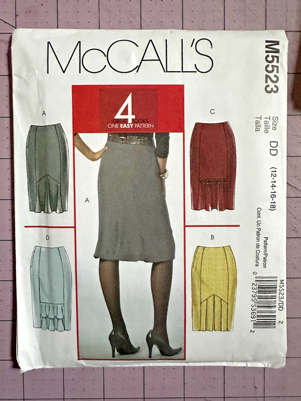 McCalls Misses/Miss Petite Skirts Sizes 12-18 Uncut Pattern M5523